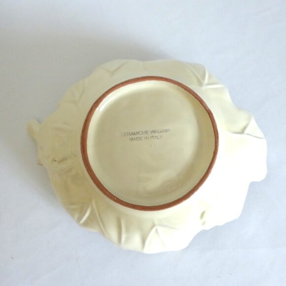 NEW CRATE & BARREL CERAMICHE MADE IN ITALY CERAMIC LEAF SHAPED BOWL PLATE SET - Picture 12 of 12